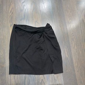 PrettyLittleThing Black Front Split Leg Mini Skirt